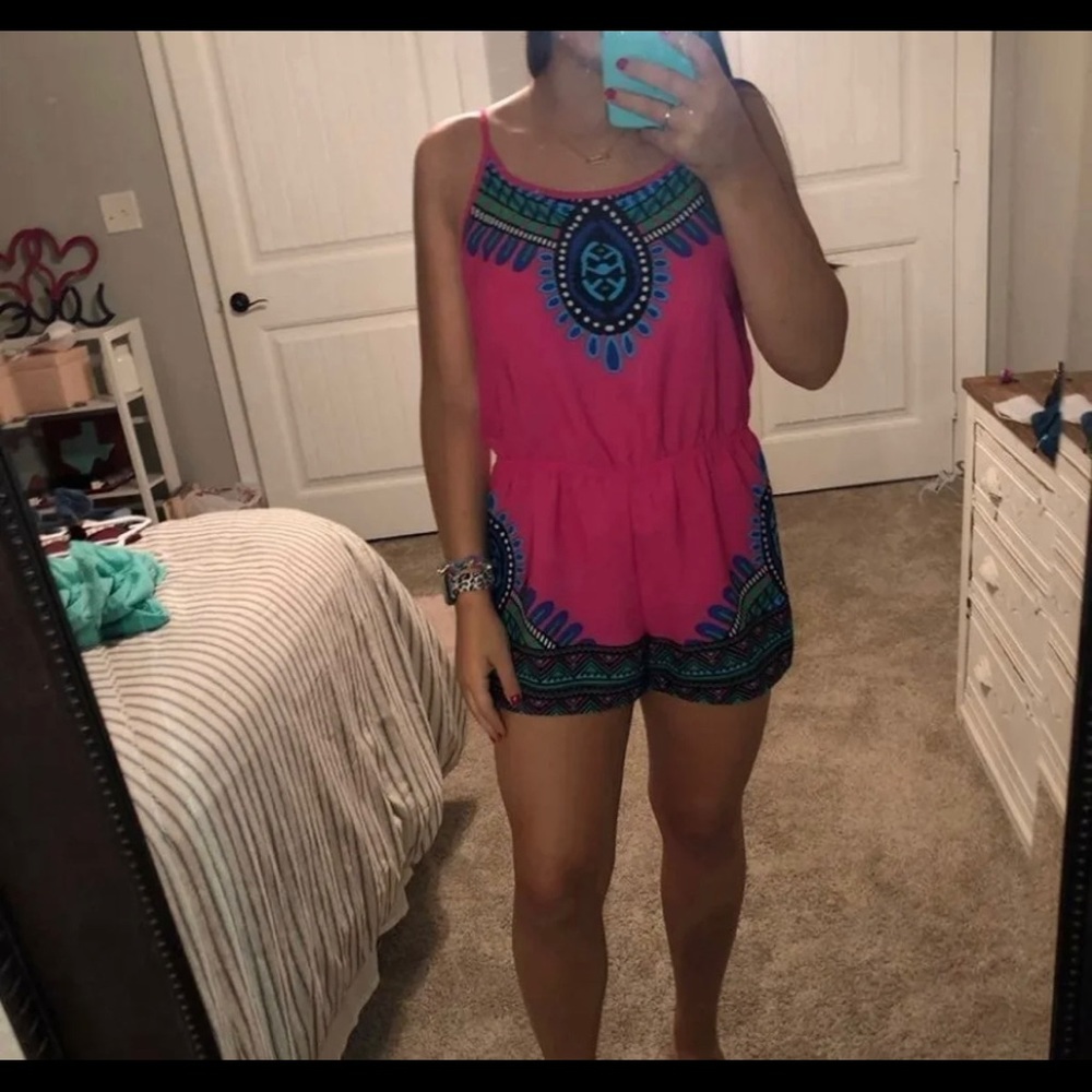 Hot pink romper